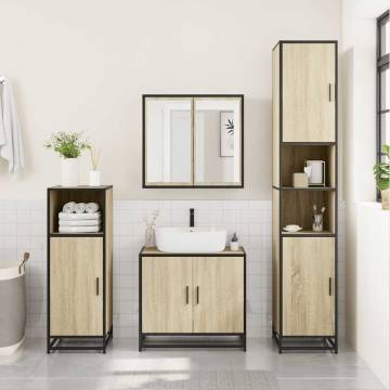 4 Piece Bathroom Furniture Set in Sonoma Oak | Hipomarket