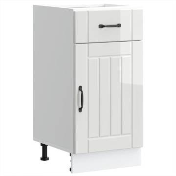 Lucca High Gloss White Kitchen Base Cabinet | Hipo Market