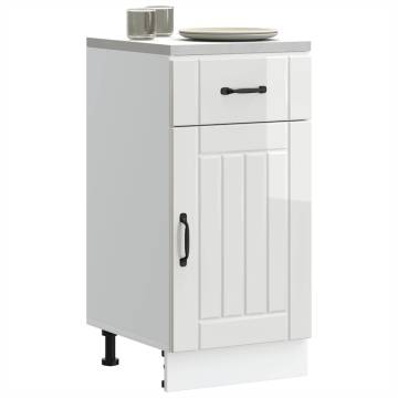 Lucca High Gloss White Kitchen Base Cabinet | Hipo Market