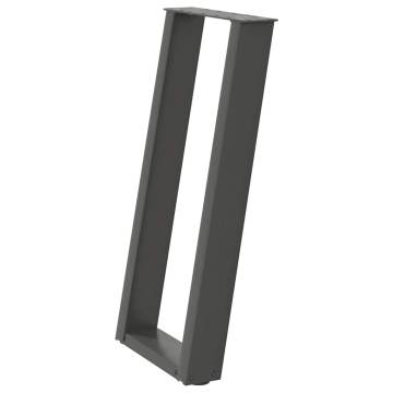 U-Shaped Console Table Legs - Anthracite Steel - 38x(72-73)cm