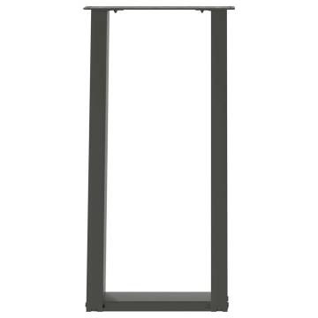 U-Shaped Console Table Legs - Anthracite Steel - 38x(72-73)cm