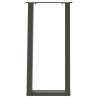 U-Shaped Console Table Legs - Anthracite Steel - 38x(72-73)cm