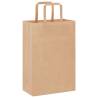 Eco-Friendly Brown Paper Bags with Handles - 50 pcs