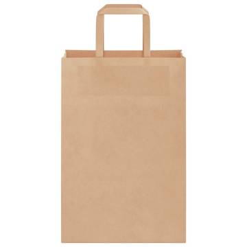 Eco-Friendly Brown Paper Bags with Handles - 50 pcs