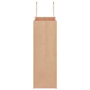 Eco-Friendly Brown Paper Bags with Handles - 50 pcs