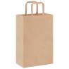 Eco-Friendly Brown Paper Bags with Handles - 50 pcs