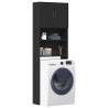  Washing Machine Cabinet Black 64x24x190 cm Engineered Wood Colour black Number of 1 