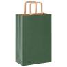 Eco-Friendly Green Paper Bags with Handles - 50 Pcs