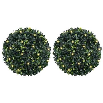 Artificial Boxwood Balls with LED Lights - 2 pcs Green 45 cm