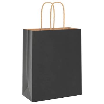 Paper Bags 250 pcs with Handles Black - Eco-Friendly Packaging