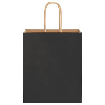 Paper Bags 250 pcs with Handles Black - Eco-Friendly Packaging