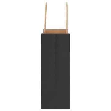 Paper Bags 250 pcs with Handles Black - Eco-Friendly Packaging