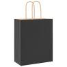 Paper Bags 250 pcs with Handles Black - Eco-Friendly Packaging