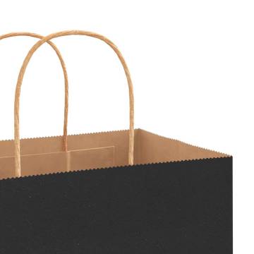 Paper Bags 250 pcs with Handles Black - Eco-Friendly Packaging