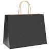 250 Black Paper Bags with Handles - Eco-Friendly & Durable