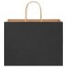 250 Black Paper Bags with Handles - Eco-Friendly & Durable