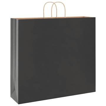 Sustainable Black Paper Bags with Handles - 250 pcs | Hipo Market