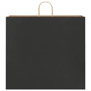 Sustainable Black Paper Bags with Handles - 250 pcs | Hipo Market