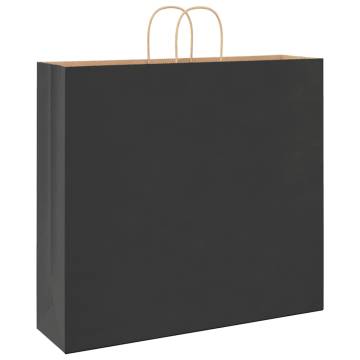 Sustainable Black Paper Bags with Handles - 250 pcs | Hipo Market