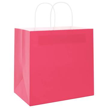 Pink Paper Bags with Handles - 250 pcs | Eco-Friendly Packaging