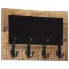 Wall-Mounted Coat Racks with 4 Hooks - Solid Mango Wood (2 pcs)