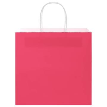 Pink Paper Bags with Handles - 250 pcs | Eco-Friendly Packaging