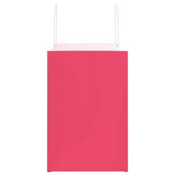 Pink Paper Bags with Handles - 250 pcs | Eco-Friendly Packaging