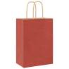 250 PCS Red Paper Bags with Handles | Eco-Friendly Packaging