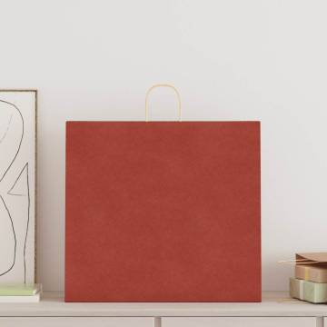 250 Red Paper Bags with Handles - Eco-Friendly Packaging