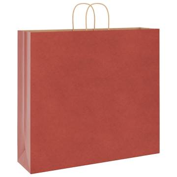 250 Red Paper Bags with Handles - Eco-Friendly Packaging