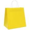 Yellow Paper Bags with Handles - 250 pcs, 26x17x25 cm