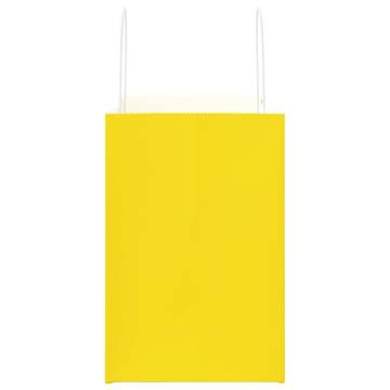 Yellow Paper Bags with Handles - 250 pcs, 26x17x25 cm