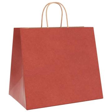 Red Paper Bags with Handles | 250 Pcs | Sustainable & Durable