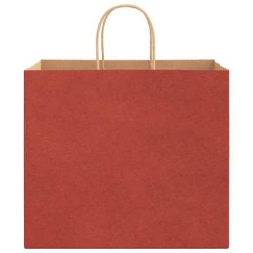 Red Paper Bags with Handles | 250 Pcs | Sustainable & Durable