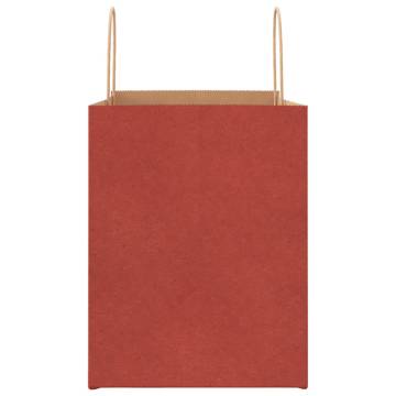 Red Paper Bags with Handles | 250 Pcs | Sustainable & Durable