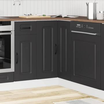 Kalmar Black Kitchen Corner Base Cabinet | Optimise Storage