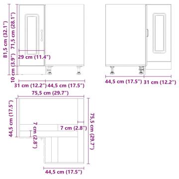 Kalmar Black Kitchen Corner Base Cabinet | Optimise Storage