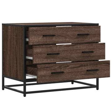 Stylish Brown Oak Drawer Cabinet - 70x41x56 cm | Hipo Market