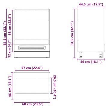 Oven Cabinet Kalmar White Engineered Wood - Stylish Storage