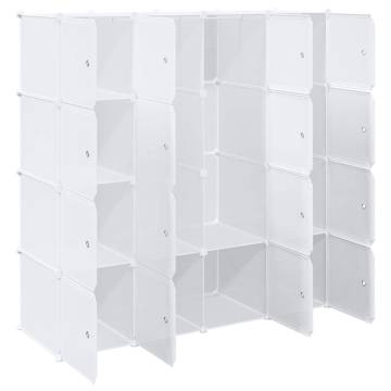 Storage Cube Organiser with 16 Cubes and Hanging Rods - HipoMarket