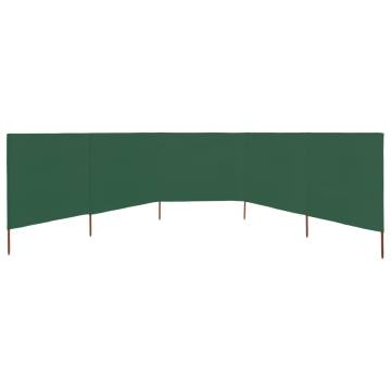 5-Panel Wind Screen - Durable Green Fabric 600x120 cm