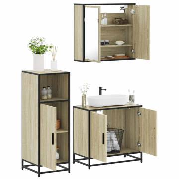 3 Piece Bathroom Furniture Set - Sonoma Oak Style | HipoMarket