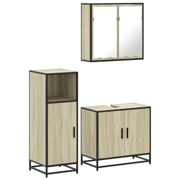 3 Piece Bathroom Furniture Set - Sonoma Oak Style | HipoMarket