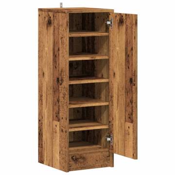 Shoe Cabinet Old Wood - Sleek & Spacious Storage Solution