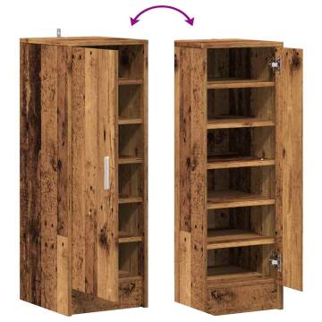 Shoe Cabinet Old Wood - Sleek & Spacious Storage Solution