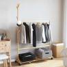 Bamboo Clothes Rack with Hooks & Wheels - 100x35x157 cm