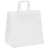 White Paper Bags with Handles - 50 Pcs | 26x17x25 cm