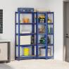 2 Piece 5-Layer Shelves Set - Blue Steel & Engineered Wood