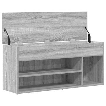 Shoe Bench Grey Sonoma - Stylish & Functional Storage Solution