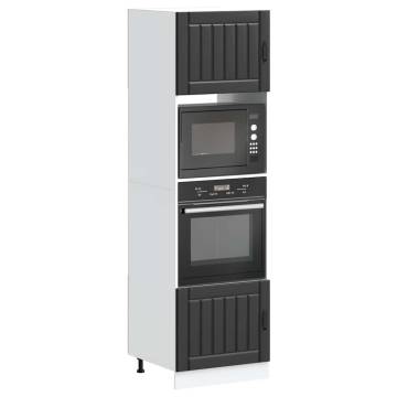 Kalmar Black Engineered Wood Oven Cabinets 2 pcs | Hipomarket